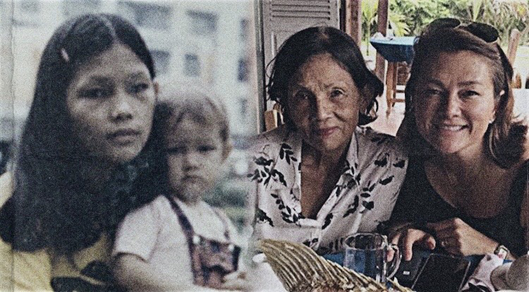 Ảnh ghép hai mẹ con sau 44 năm